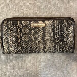 Cole Haan Snake-Print Zip Wallet
